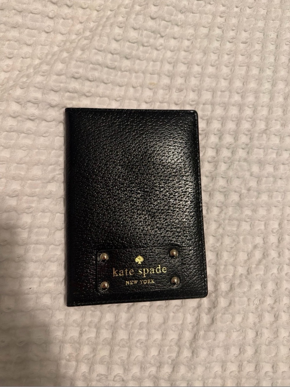 Kate Spade Black Leather Passport Holder